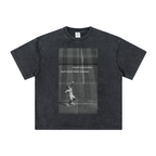 260GSM Unisex Heavyweight Re-Washed Distressed Crew Neck T-shirt Snowflake