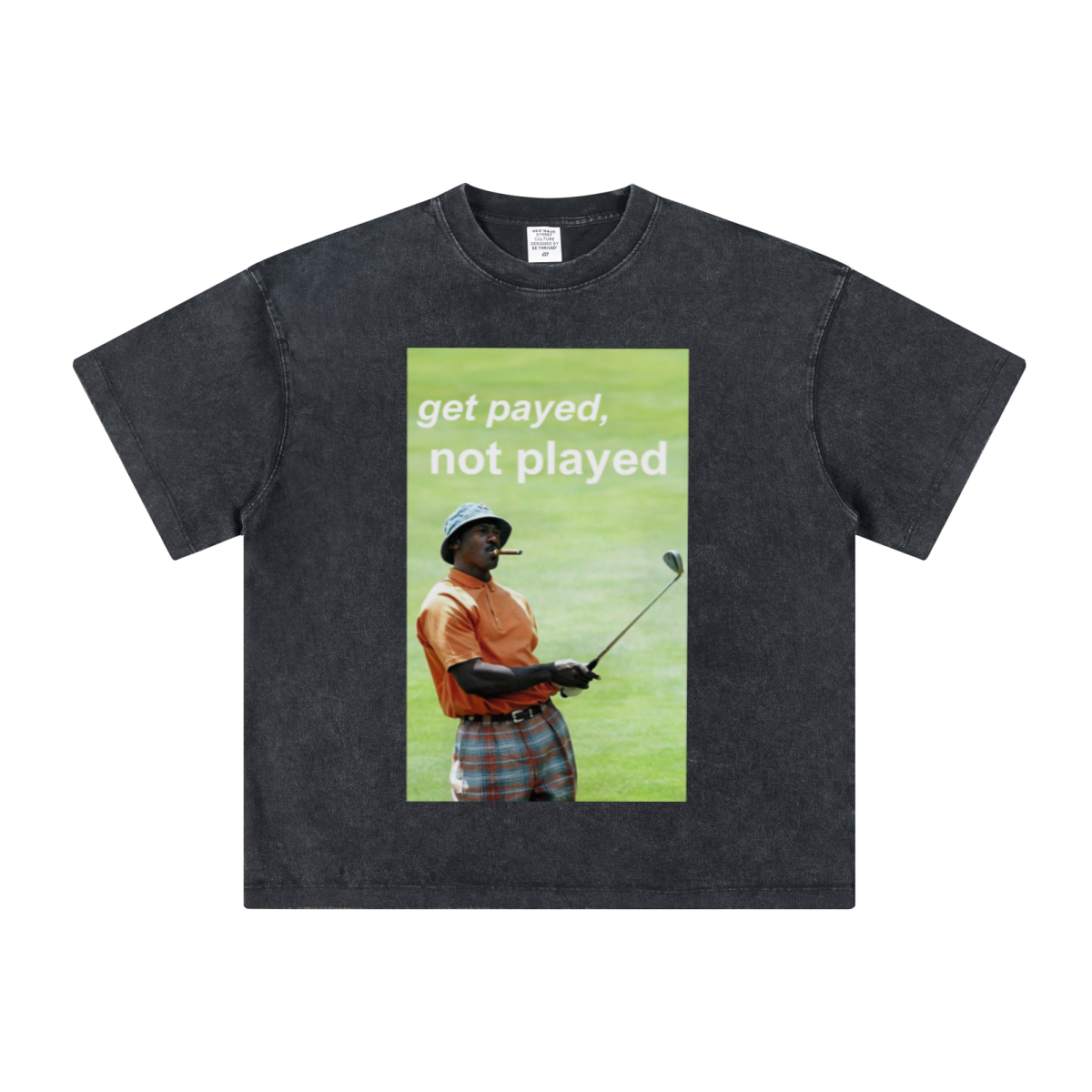 260GSM Unisex Heavyweight Re-Washed Distressed Crew Neck T-shirt Snowflake