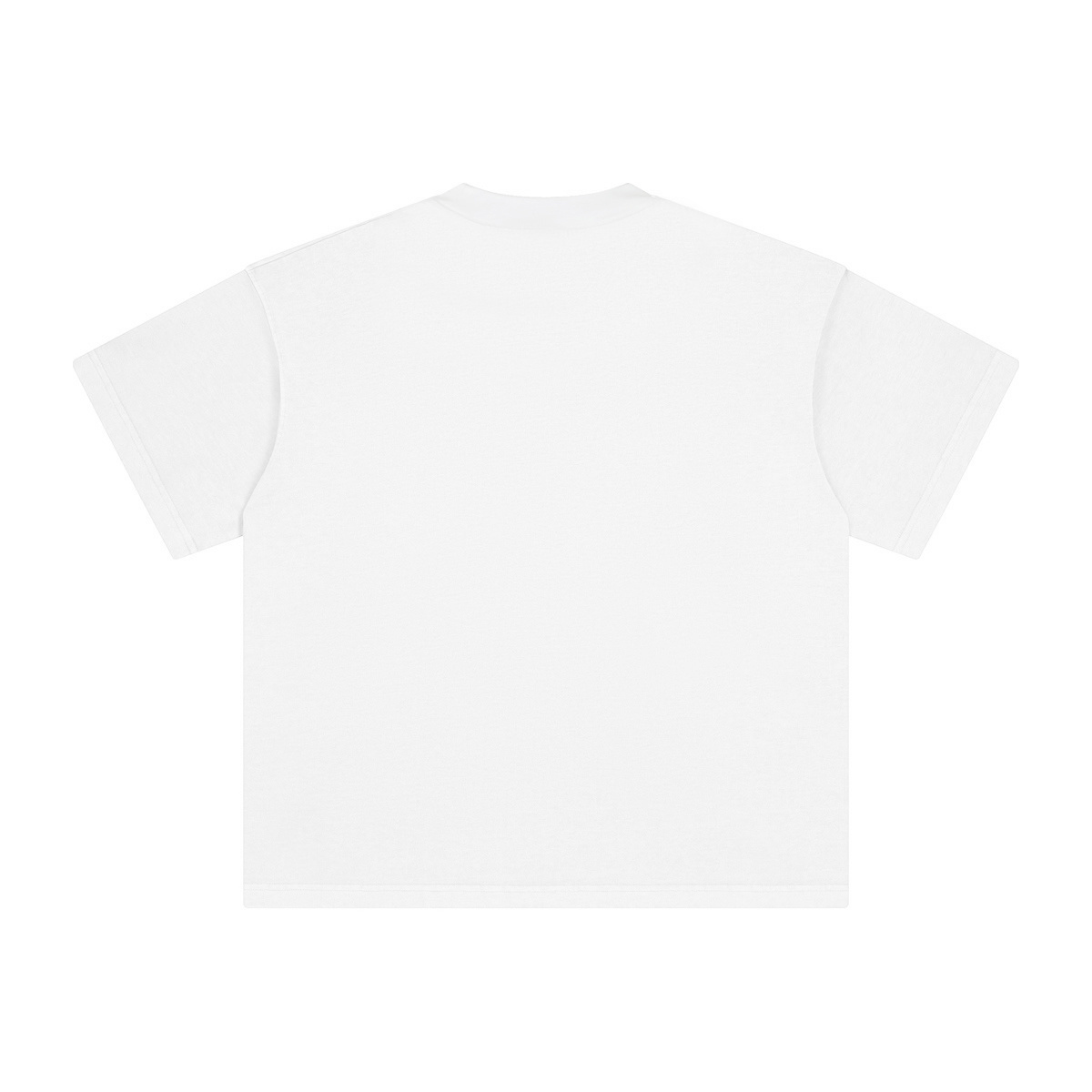 260GSM Unisex Heavyweight Re-Washed Distressed Crew Neck T-shirt White