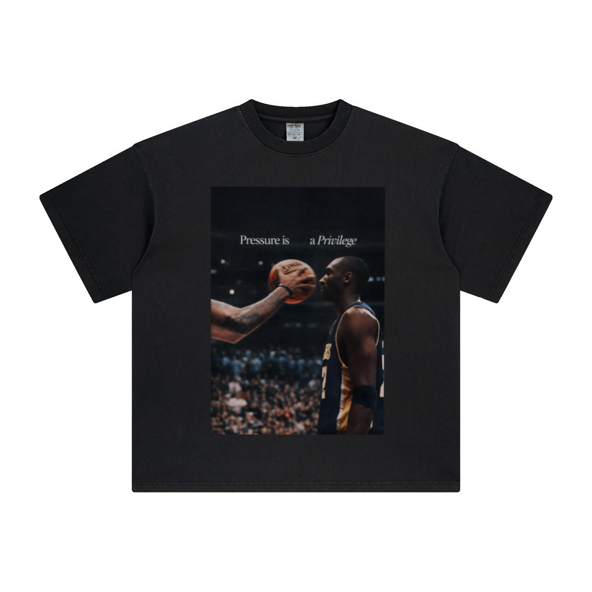 260GSM Unisex Heavyweight Re-Washed Distressed Crew Neck T-shirt Black