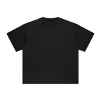 260GSM Unisex Heavyweight Re-Washed Distressed Crew Neck T-shirt Black