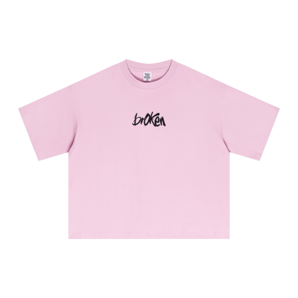 240GSM Men’s Ice-Feel Sorona Boxy-Fit Solid-Color Loose T-shirt Pink