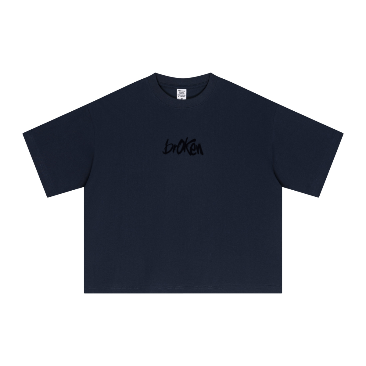 240GSM Men’s Ice-Feel Sorona Boxy-Fit Solid-Color Loose T-shirt Midnight Blue