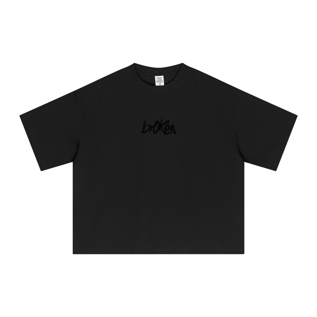240GSM Men’s Ice-Feel Sorona Boxy-Fit Solid-Color Loose T-shirt Black
