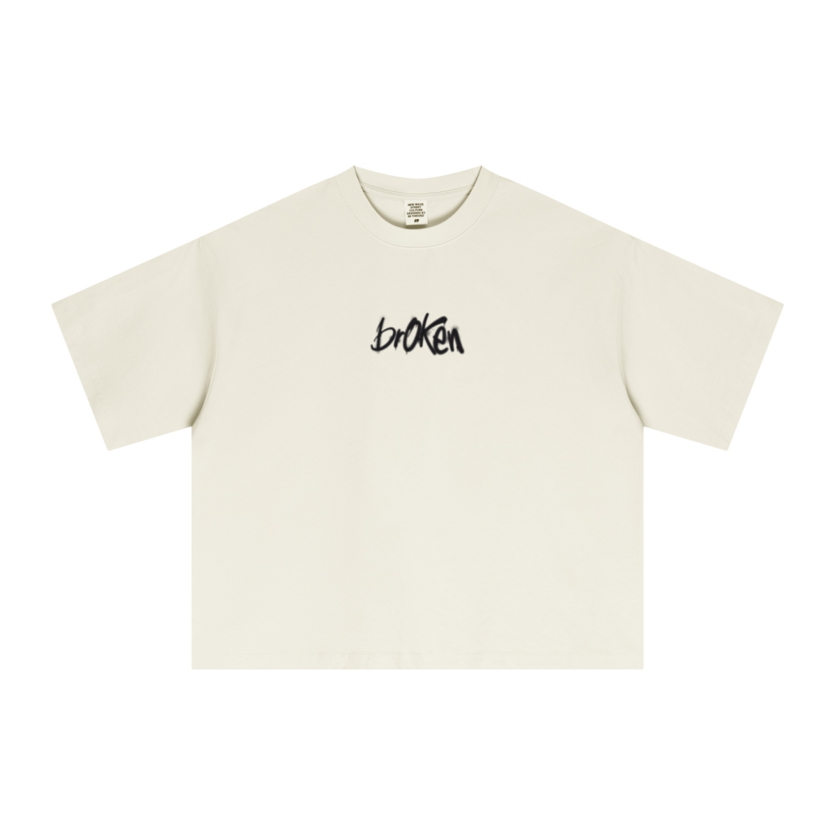 240GSM Men’s Ice-Feel Sorona Boxy-Fit Solid-Color Loose T-shirt Light Apricot