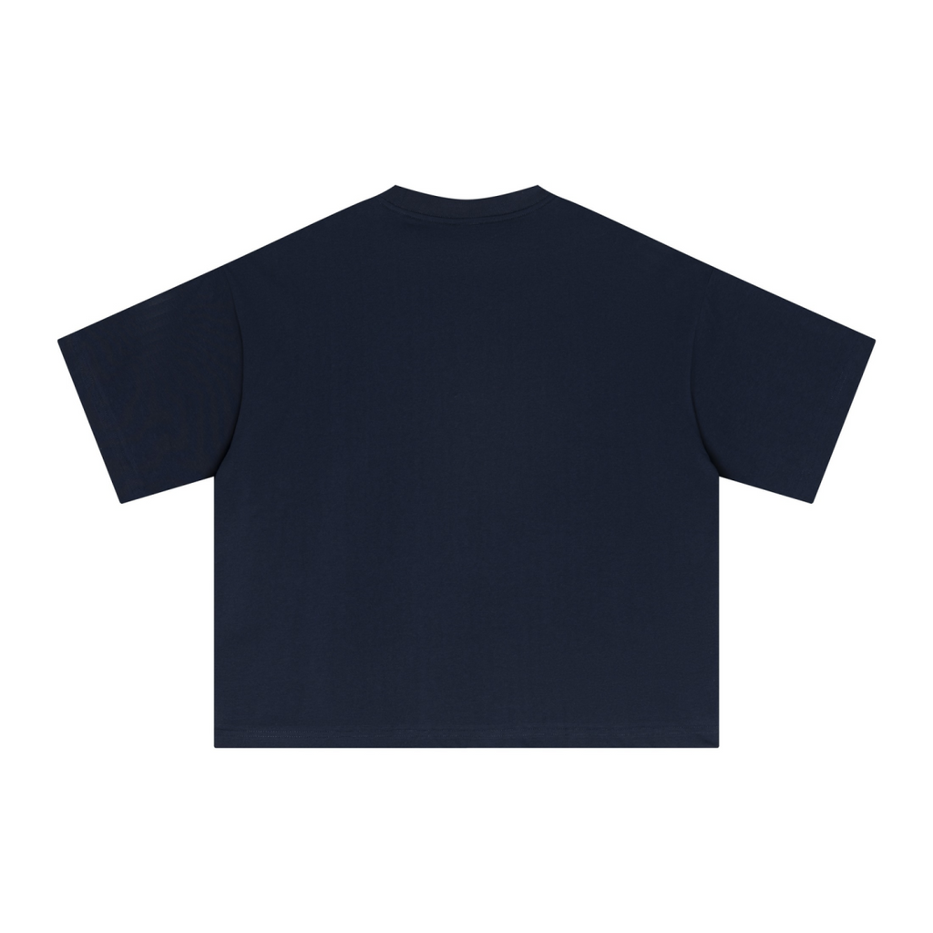 240GSM Men’s Ice-Feel Sorona Boxy-Fit Solid-Color Loose T-shirt Midnight Blue