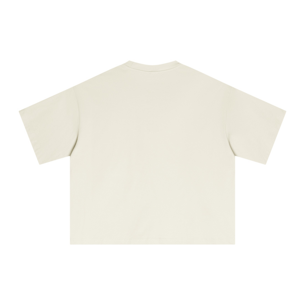 240GSM Men’s Ice-Feel Sorona Boxy-Fit Solid-Color Loose T-shirt Light Apricot