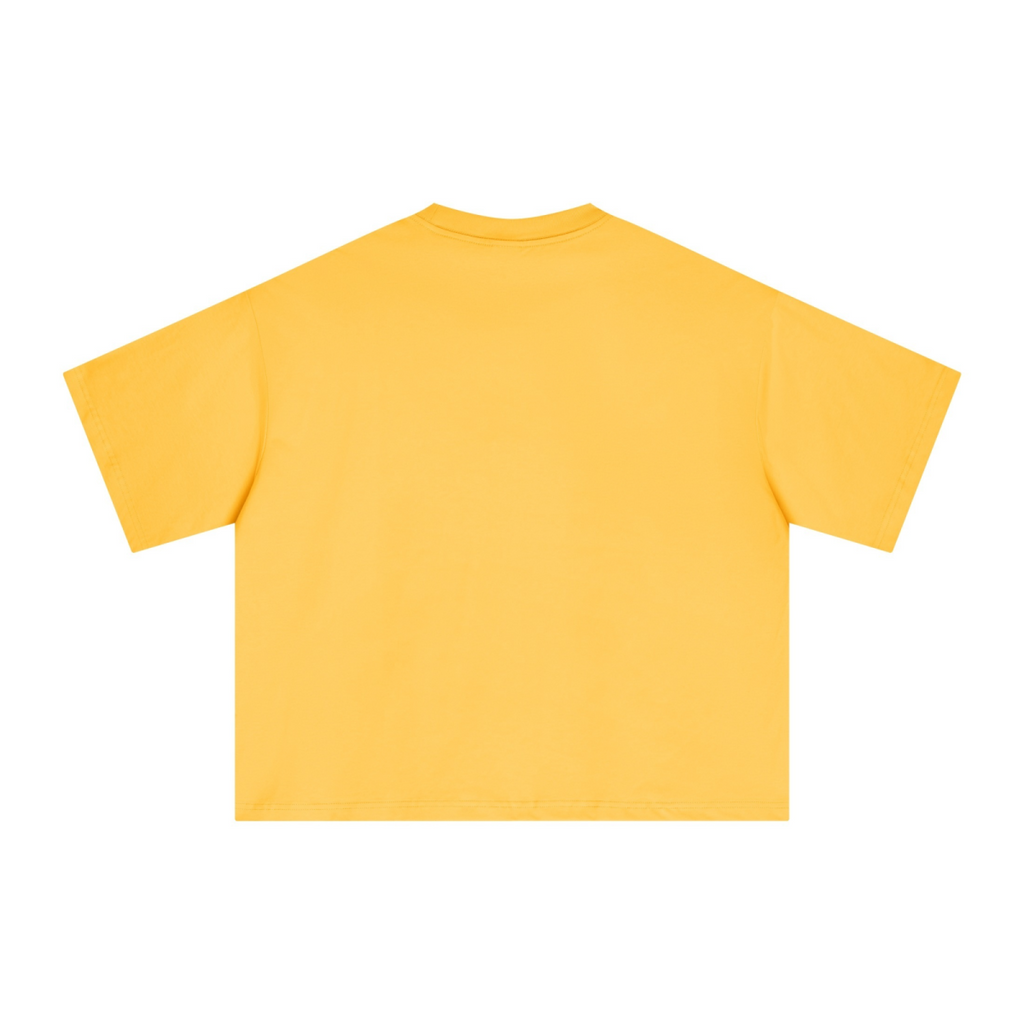 240GSM Men’s Ice-Feel Sorona Boxy-Fit Solid-Color Loose T-shirt Bright Yellow