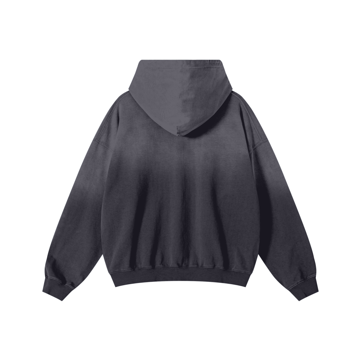 480GSM Unisex Monkey Wash Heavyweight French Terry Hoodie Vintage Charcoal Grey