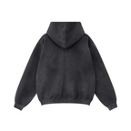 360GSM Unisex Monkey Wash Fall&Winter Fleece-Lined PP-Sprayed Zip-Up Hoodie Black