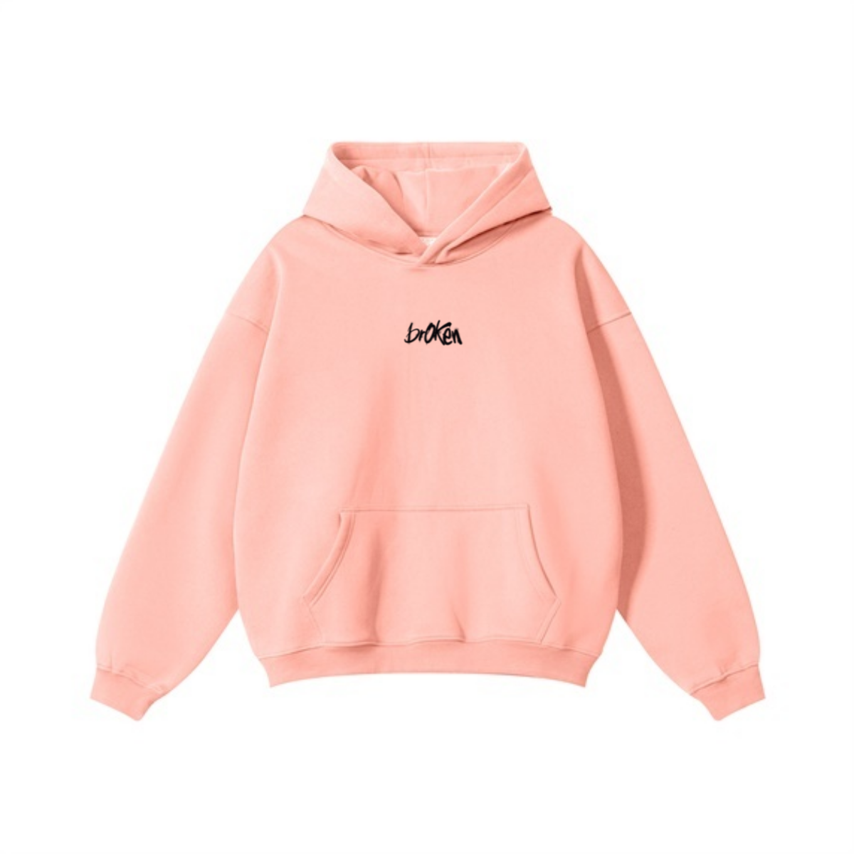 345GSM Women's Heavyweight Solid-Color Hoodie Pink