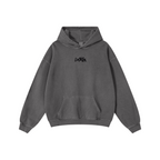 480GSM Men's Heavyweight Pigment-Wash Pullover Hoodie Dark Grey