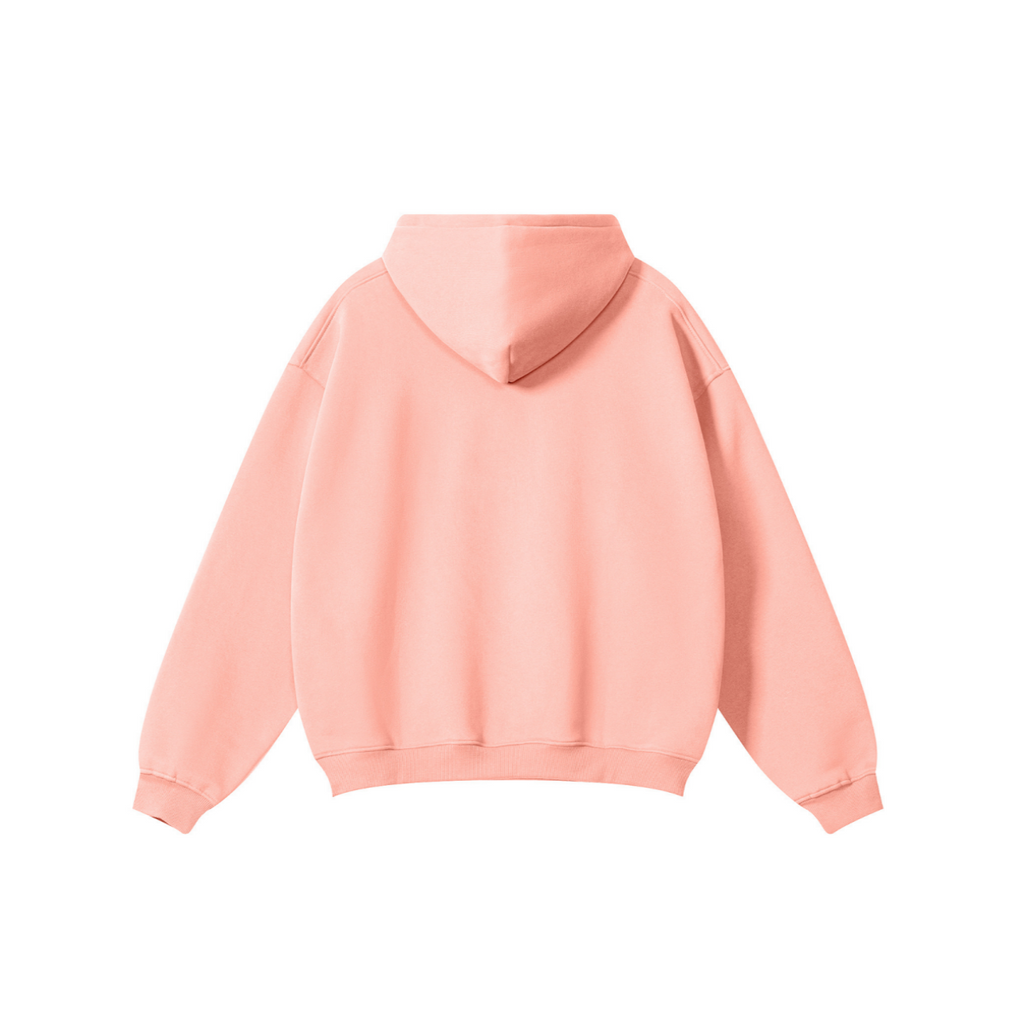 345GSM Women's Heavyweight Solid-Color Hoodie Pink