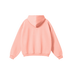 345GSM Women's Heavyweight Solid-Color Hoodie Pink