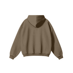 345GSM Women's Heavyweight Solid-Color Hoodie Brown