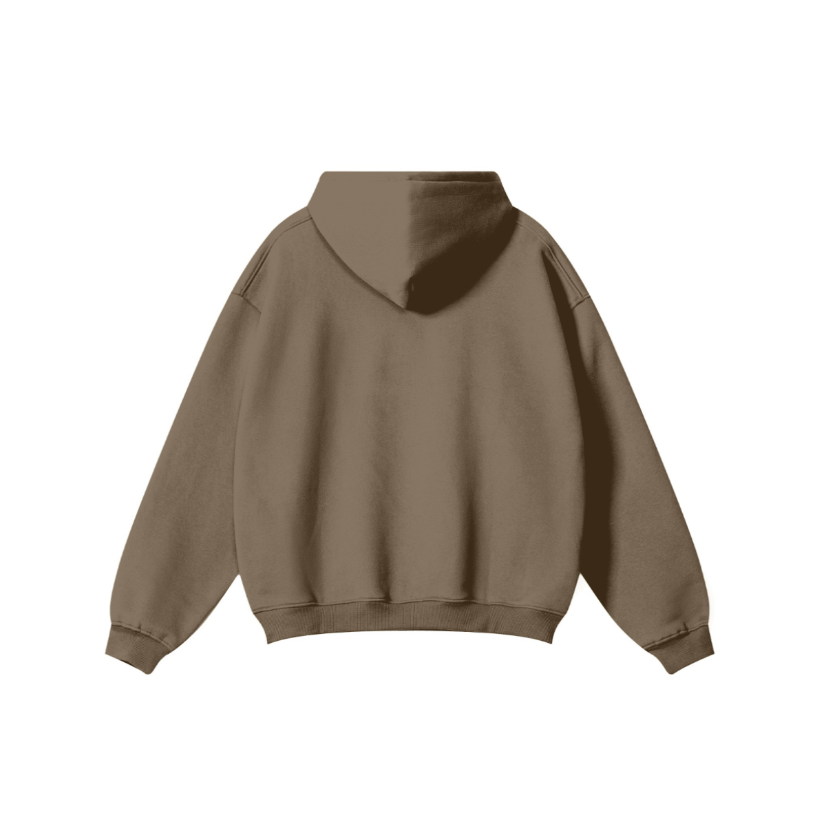 345GSM Women's Heavyweight Solid-Color Hoodie Brown