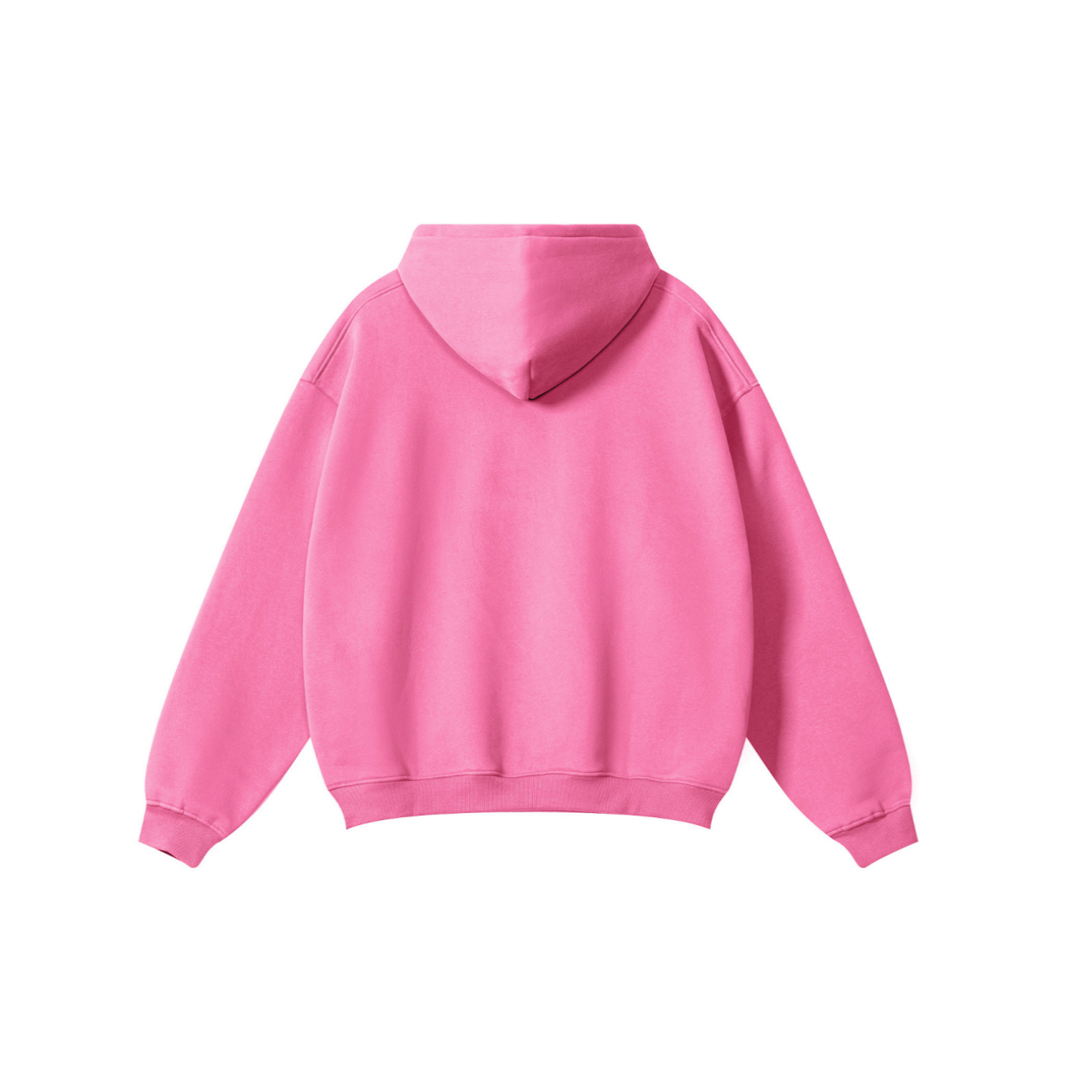 345GSM Women's Heavyweight Solid-Color Hoodie Rose Pink