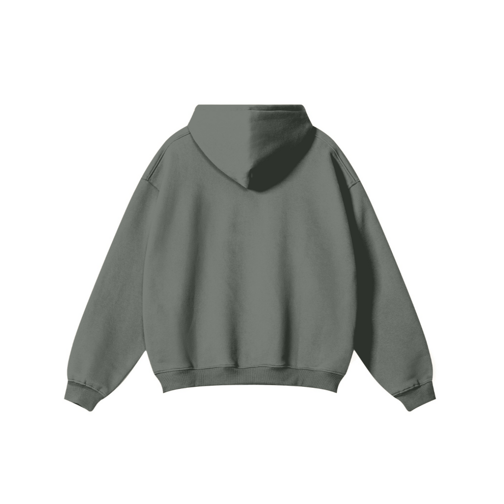 345GSM Women's Heavyweight Solid-Color Hoodie Gray
