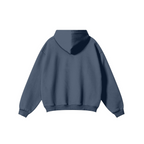 345GSM Women's Heavyweight Solid-Color Hoodie Navy Blue