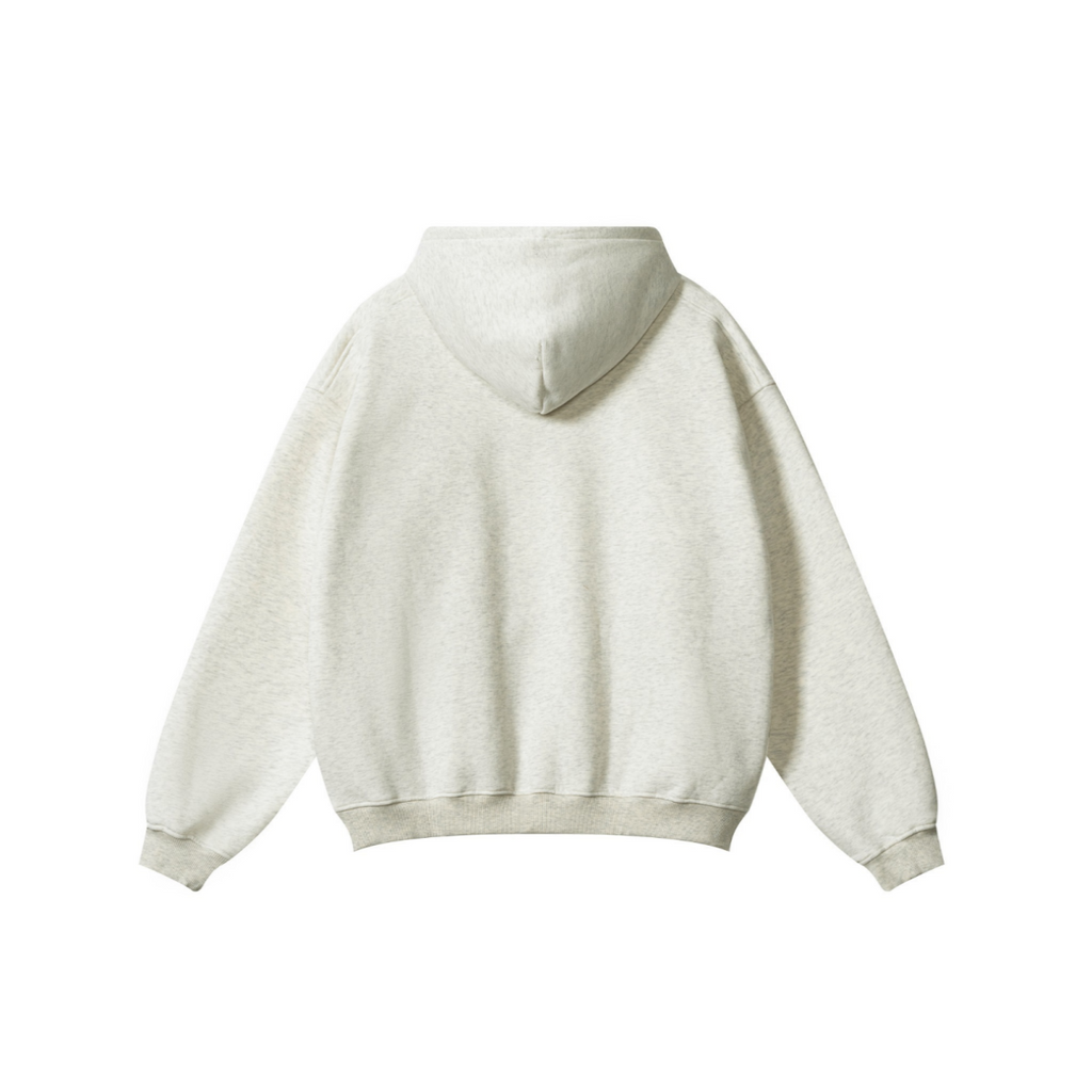 345GSM Women's Heavyweight Solid-Color Hoodie Oatmeal